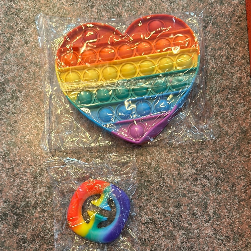 Rainbow Heart Pop It Fidget Toy